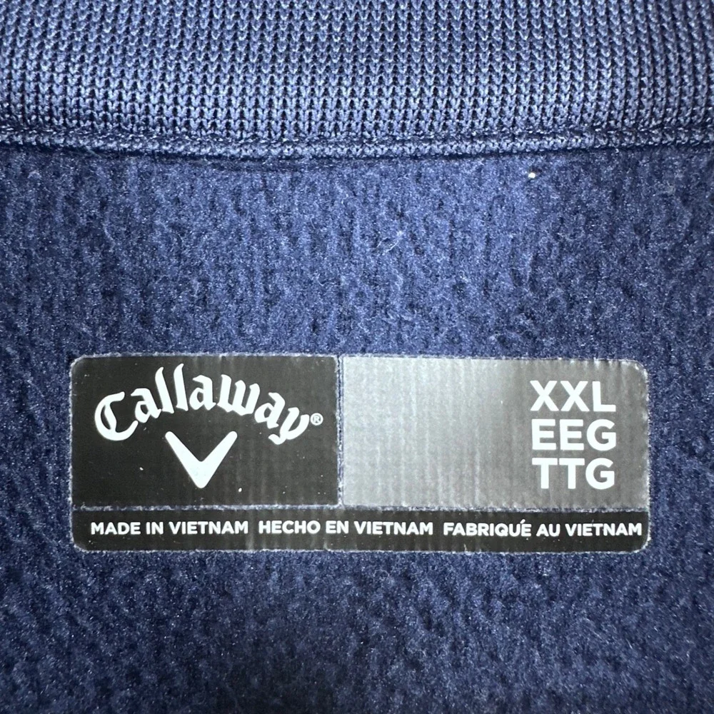 Callaway 1/4 Zip Pullover Mens XXL 2XL Blue Fleece Lined Golf Sweatshirt Jacket‎